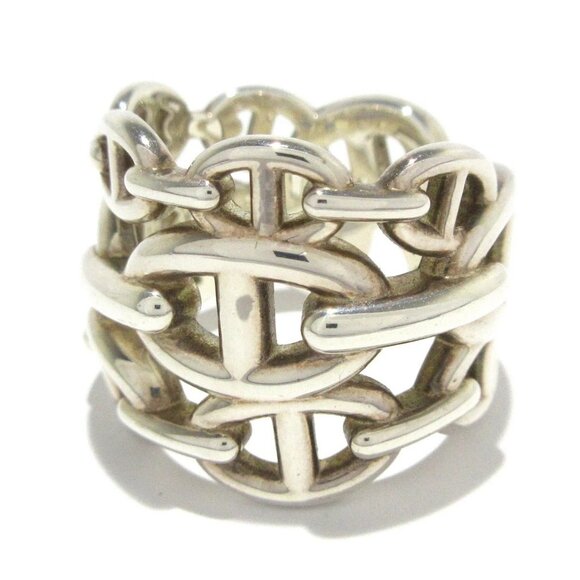 Auth HERMES Chaine d'Ancre En Chaine GM - Silver 2******** Ring - Picture 1 of 7